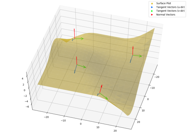 Surface with vectors
